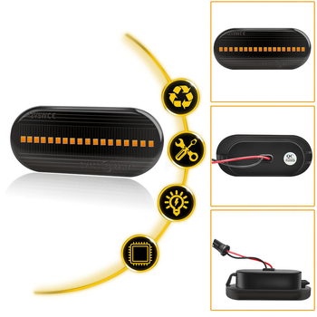 LED signal za blatnik VW/Volkswagen - bočni, 5W, 12V, LED, 6500K, PC+LED materijal