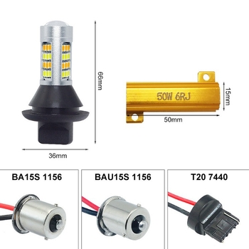 BA15S baza dvobojna LED pokazivač smjera, 12V, 42SMD/2835 LED paket