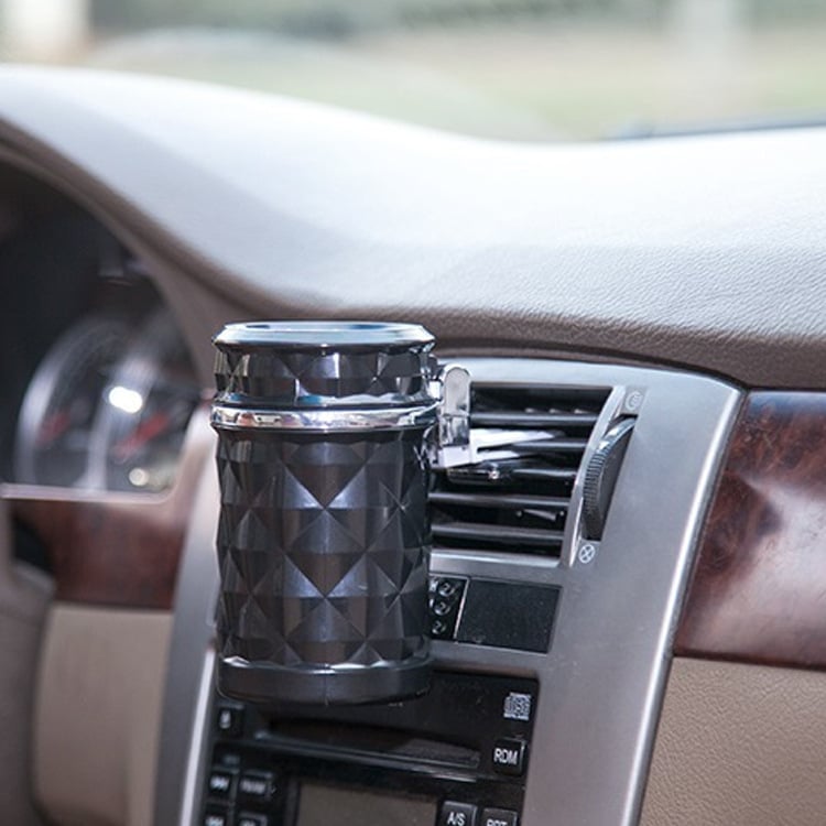 Τασάκι αυτοκινήτου με φως, διαμαντοκόψης σχεδίαση για αεραγωγό, μοντέλο By-058, πλαστικό, 300 g