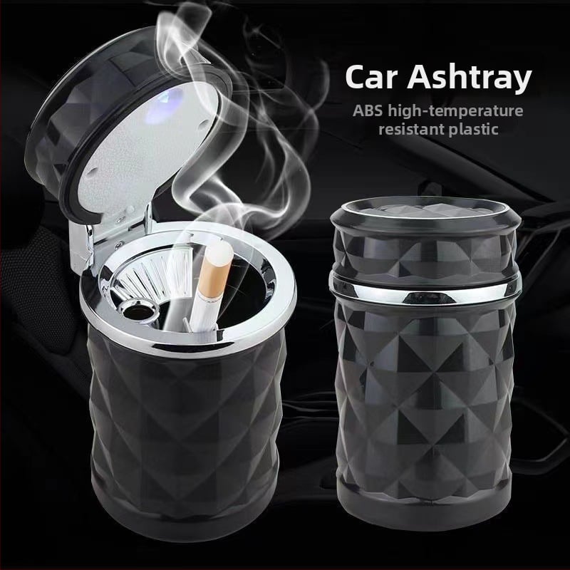 Τασάκι αυτοκινήτου με φως, διαμαντοκόψης σχεδίαση για αεραγωγό, μοντέλο By-058, πλαστικό, 300 g