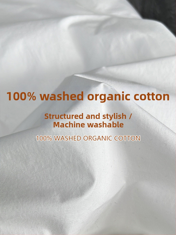 Ženska košulja od organskog pamuka 95%+, poliester <30%; stojeći ovratnik; dugi rukav; širok kroj