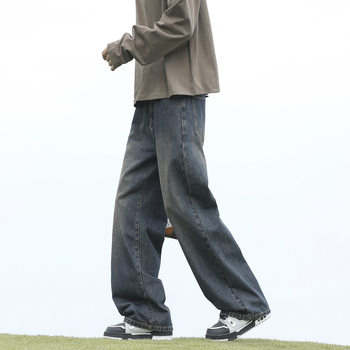 Muške jeans ravnog kroja, denim, 60% pamuka, srednji struk, pranje vodom