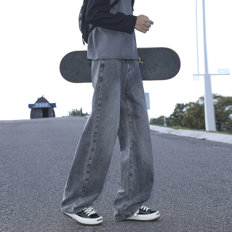 Muške jeans ravnog kroja, denim, 60% pamuka, srednji struk, pranje vodom