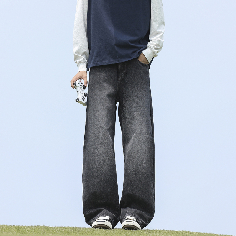 Muške jeans ravnog kroja, denim, 60% pamuka, srednji struk, pranje vodom