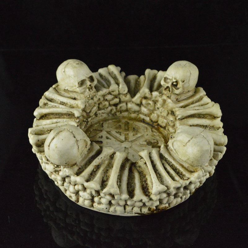 Τασάκι με κρανίο, διακοσμητικό από ρητίνη για το σπίτι, 0,5 кг, δώρο γενεθλίων