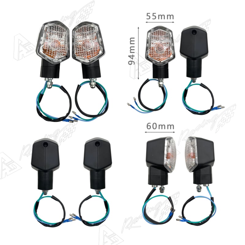 Universális motorkerékpár jelzők – halogén, 12V DC, ABS ház, MSX125-kompatibilis