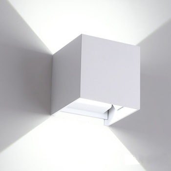 LED zidna svjetiljka, kvadratnog oblika, minimalističkog modernog stila, podesiva svjetla gore-dolje, vodootporna za vanjsku uporabu, pogodna za dnevni boravak i spavaću sobu