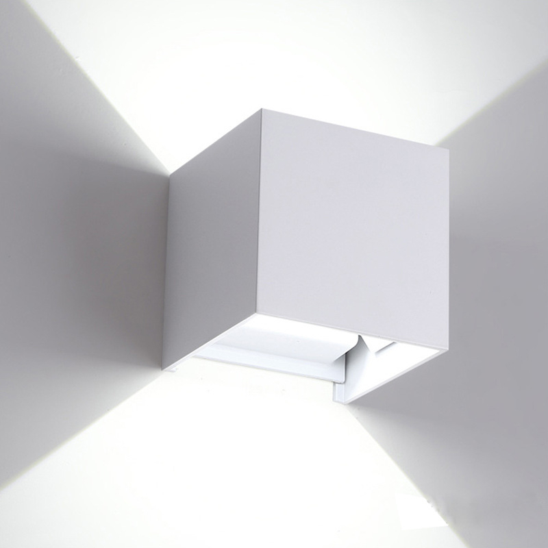 LED zidna svjetiljka, kvadratnog oblika, minimalističkog modernog stila, podesiva svjetla gore-dolje, vodootporna za vanjsku uporabu, pogodna za dnevni boravak i spavaću sobu