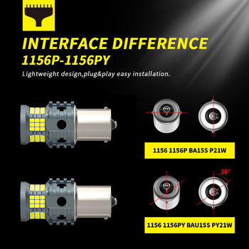 CANBUS-dekódolt LED jelző- és hátsó lámpa, alap BA15S/1156/T20/7440, 12V, 60LED, 6500K