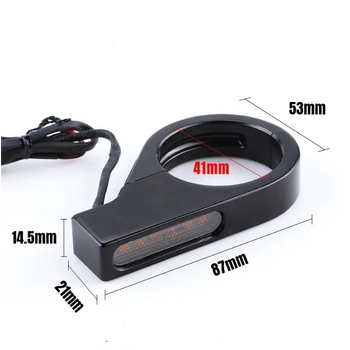 Motorkerékpár LED irányjelző, kettős színű lámpa, 12V, alumínium ötvözet ház, élettartam 10000h