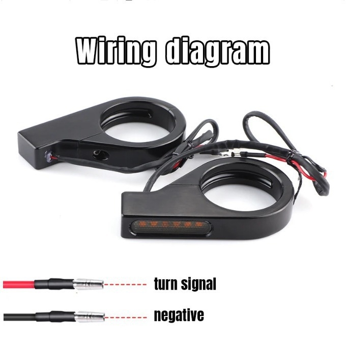 Motorkerékpár LED irányjelző, kettős színű lámpa, 12V, alumínium ötvözet ház, élettartam 10000h