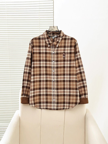 Ženska košulja u stilu fakulteta, polo ovratnik, dugi rukavi, 3D uzorak, udoban kroj