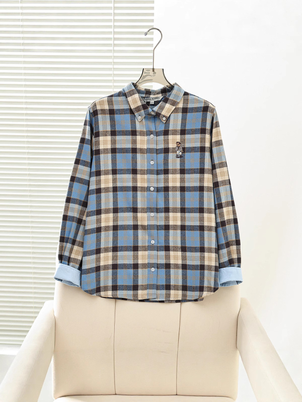 Ženska košulja u stilu fakulteta, polo ovratnik, dugi rukavi, 3D uzorak, udoban kroj