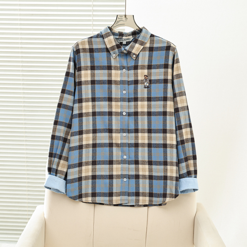 Ženska košulja u stilu fakulteta, polo ovratnik, dugi rukavi, 3D uzorak, udoban kroj