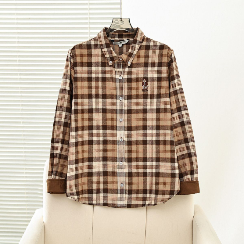 Ženska košulja u stilu fakulteta, polo ovratnik, dugi rukavi, 3D uzorak, udoban kroj