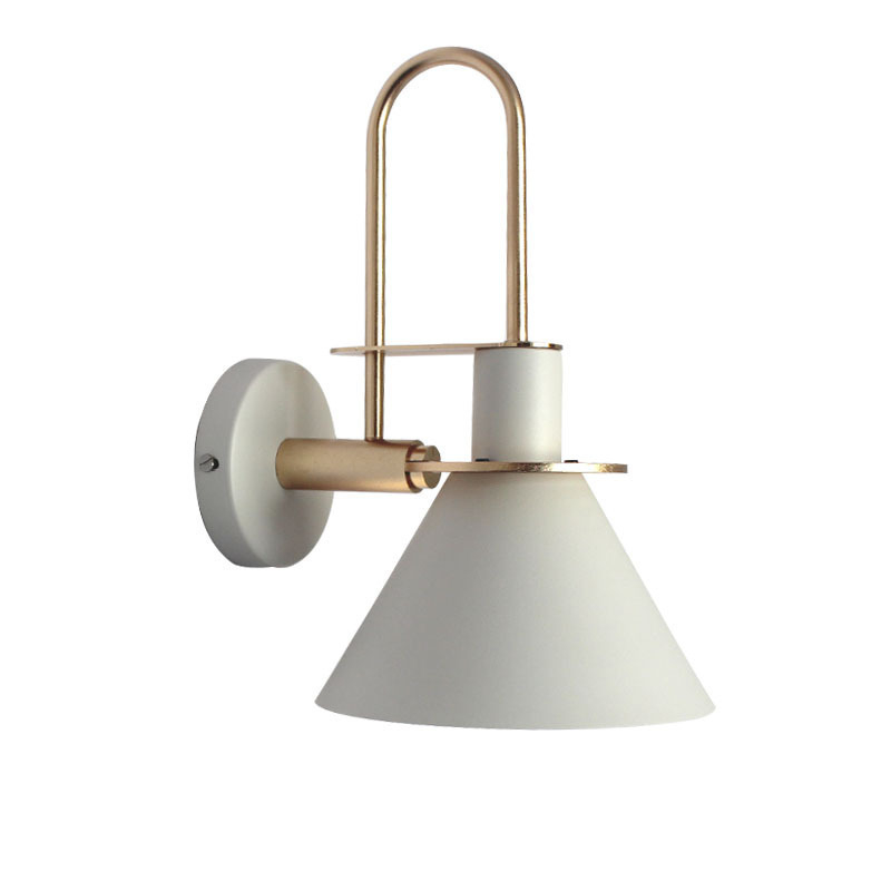 Zidna svjetiljka s kovnim tijelom i sjenilom; LED svjetlo, 220V, moderni minimalistički nordijski retro industrijski stil