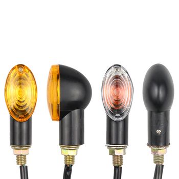 Motorkerékpár ovális irányjelző lámpa – retro stílus, 12V, 3W, műanyag, módosításokhoz