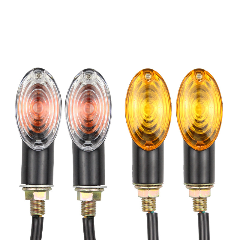 Motorkerékpár ovális irányjelző lámpa – retro stílus, 12V, 3W, műanyag, módosításokhoz