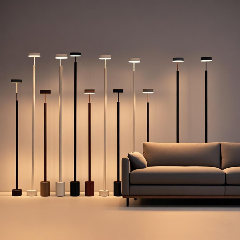 Otthoni állólámpa – LED fényforrás, akril árnyékoló, 1 fényforrás, 5–10 m² lefedettség, CRI ≥90