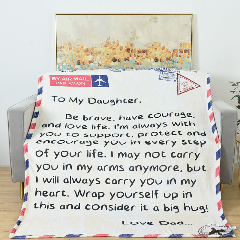 Egyedi flanel pléd angol betűs nyomtatással, modern minimalista stílus, kétoldalas fleece, otthoni textil