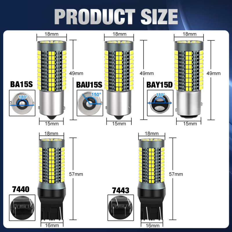 LED brzdové svetlo pre auto, zadné 1156 1157 7440 3156 3157, 12V, 26W, hliník
