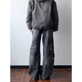 Muške traperice u američkom casual stilu, ravne nogavice, srednji pojas, zip, dugačke hlače