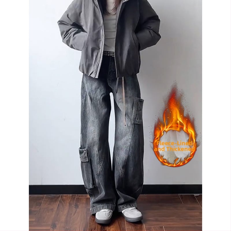 Muške traperice u američkom casual stilu, ravne nogavice, srednji pojas, zip, dugačke hlače