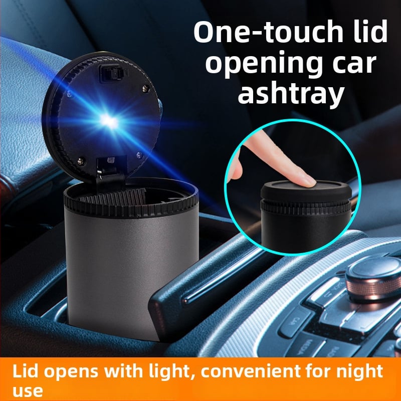 Τασάκι αυτοκινήτου από κράμα αλουμινίου – καπάκι με ένα κουμπί, φινίρισμα λείανσης, προσαρμογή στην επεξεργασία (Αλουμίνιο κράμα; Μοντέλο: In-car ashtray; Φινίρισμα λείανσης; Διαμορφώσιμη επεξεργασία)