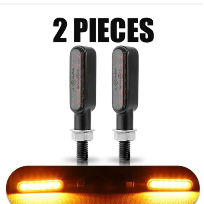 LED mini pokazivač smjera za kormilo off-road motocikl, 12V, aluminijska legura + PC, vijek 10000 sati, retro metalni indikator