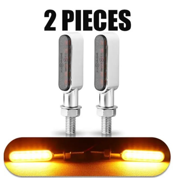 LED mini pokazivač smjera za kormilo off-road motocikl, 12V, aluminijska legura + PC, vijek 10000 sati, retro metalni indikator