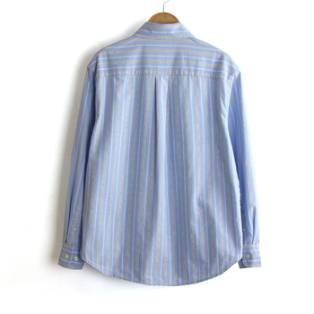 Košulja od pamuka s prugama bojenih niti, dugi rukav, slobodan kroj, Oxford tkanina