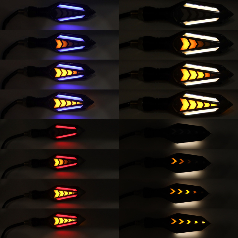 Motocikl LED pokazivač smjera s efektom tekuće vode, dvostrani, vodootporni, 12V, 1.4W