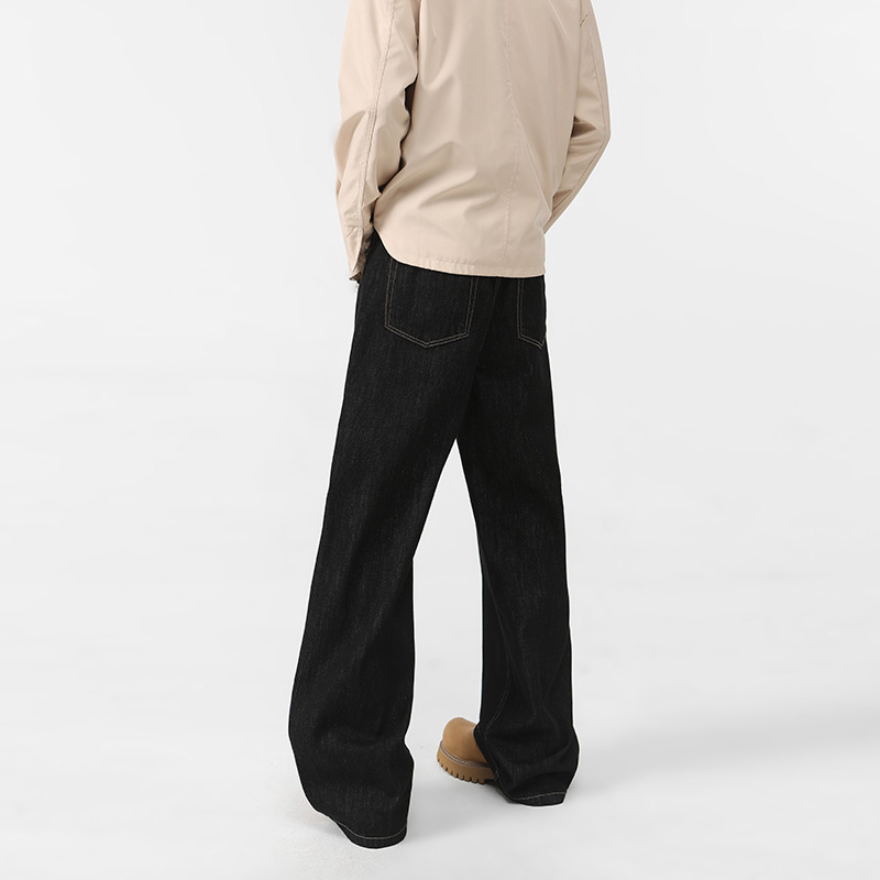 Zimske muške hlače od raw denim u američkom stilu, fleece podstava, debele, slobodan ravni kroj, ekstra dugačak 115 cm do poda