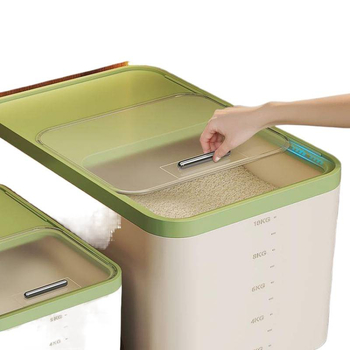 Recipient depozitare orez — rezistent la umezeală, insecte, din polipropilenă (PP), capacitate 10 L, design simplu și modern
