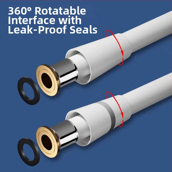 PVC σωλήνας ντους με ορειχάλκινο πυρήνα, παχύτερος σχεδιασμός, anti-twist, αντοχή σε πίεση, σύνδεση με σπείρωμα