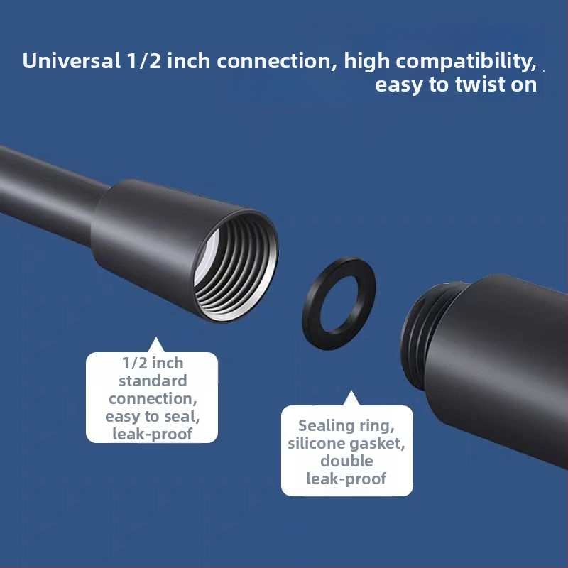 PVC σωλήνας ντους με ορειχάλκινο πυρήνα, παχύτερος σχεδιασμός, anti-twist, αντοχή σε πίεση, σύνδεση με σπείρωμα