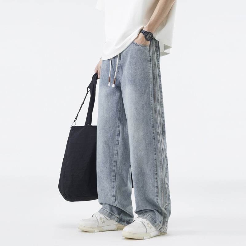 Addriser muške traperice s fleece podstavom, ravni kroj, srednji struk, isprani denim, sastav 60% pamuk, 20% poliester, 20% viskoza