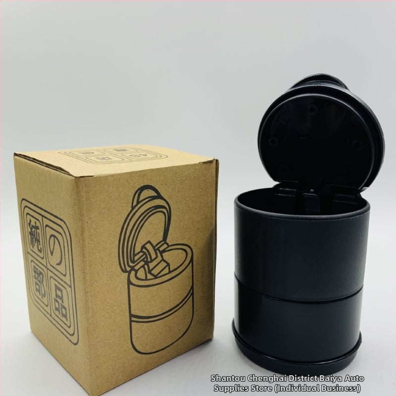 Τασάκι αυτοκινήτου, πυροπροστατευτικό και ανθεκτικό σε υψηλές θερμοκρασίες, πλαστικό, Baiya Auto Supplies, μοντέλο 4S, για αυτοκίνητο/σπίτι/γραφείο