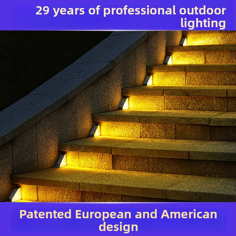 DS-W03 Solárne záhradné svetlo na vonkajšie schody – LED, IP65, 0.5W, 1.2V, 6–12 h osvetlenia
