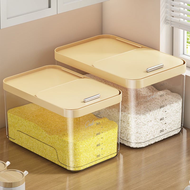 Cutie de depozitare orez Yunxuan, alimentară, etanșă, anti-insecte și umezeală, recipient pentru cereale/făină, PP plastic, 10L+ capacitate