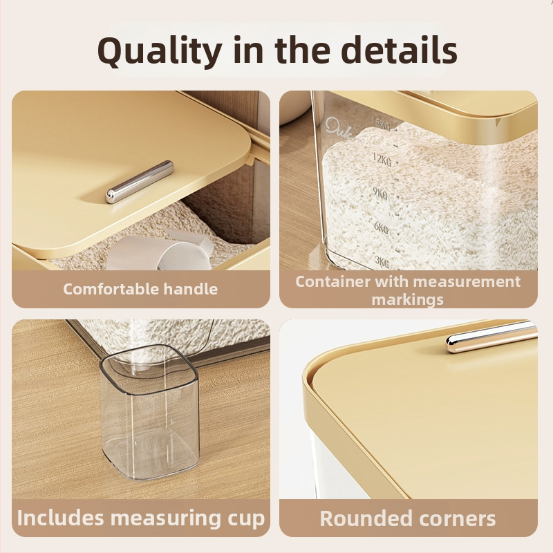 Yunxuan potravinárska kvalita, skladovanie ryže, odolná voči hmyzu a vlhkosti, uzavretý kontajner na zrno a múku, PP plast, 10L+ kapacita