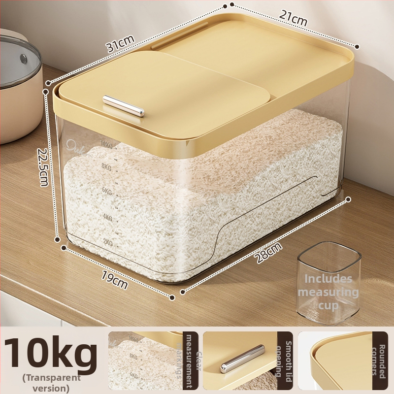 Yunxuan potravinárska kvalita, skladovanie ryže, odolná voči hmyzu a vlhkosti, uzavretý kontajner na zrno a múku, PP plast, 10L+ kapacita