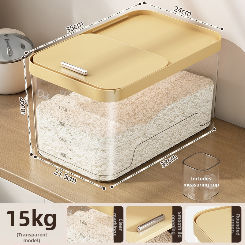 Yunxuan potravinárska kvalita, skladovanie ryže, odolná voči hmyzu a vlhkosti, uzavretý kontajner na zrno a múku, PP plast, 10L+ kapacita