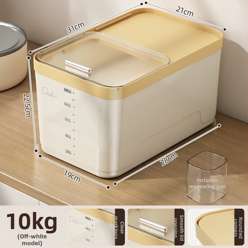 Yunxuan potravinárska kvalita, skladovanie ryže, odolná voči hmyzu a vlhkosti, uzavretý kontajner na zrno a múku, PP plast, 10L+ kapacita