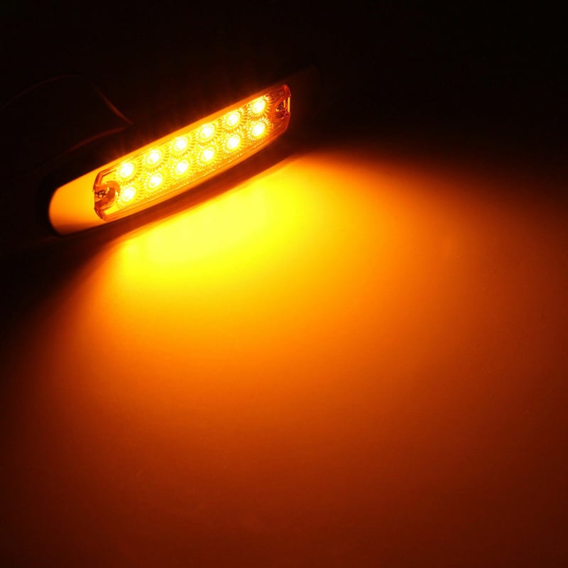 12-LED svjetlo za kamione: stražnja svjetla za kočenje, bočno svjetlo, pokazivač smjera i indikator širine — MB-12L, ABS, 12V, 2.4W, za kamione i teška vozila