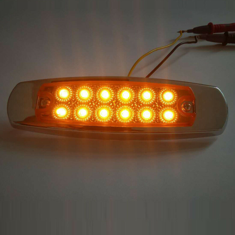 12-LED svjetlo za kamione: stražnja svjetla za kočenje, bočno svjetlo, pokazivač smjera i indikator širine — MB-12L, ABS, 12V, 2.4W, za kamione i teška vozila