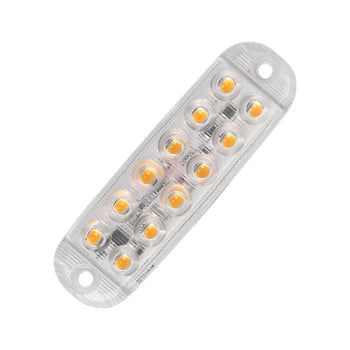 LED upozoravajuće svjetlo za kamione – 12LED, dvostruki red, 12–80V, aluminijska podloga + akrilna maska