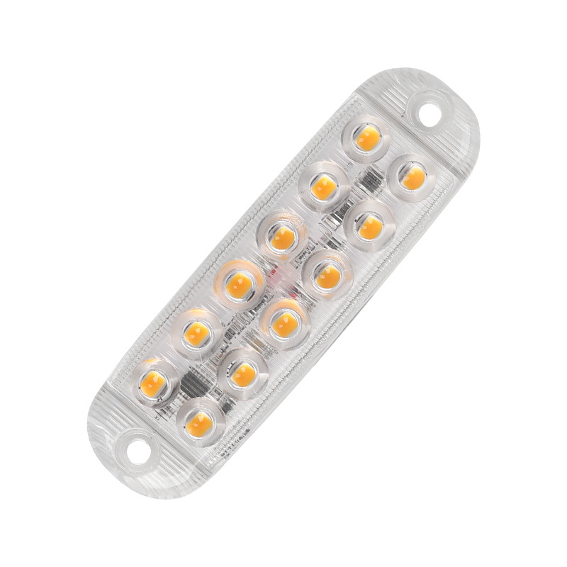 LED upozoravajuće svjetlo za kamione – 12LED, dvostruki red, 12–80V, aluminijska podloga + akrilna maska