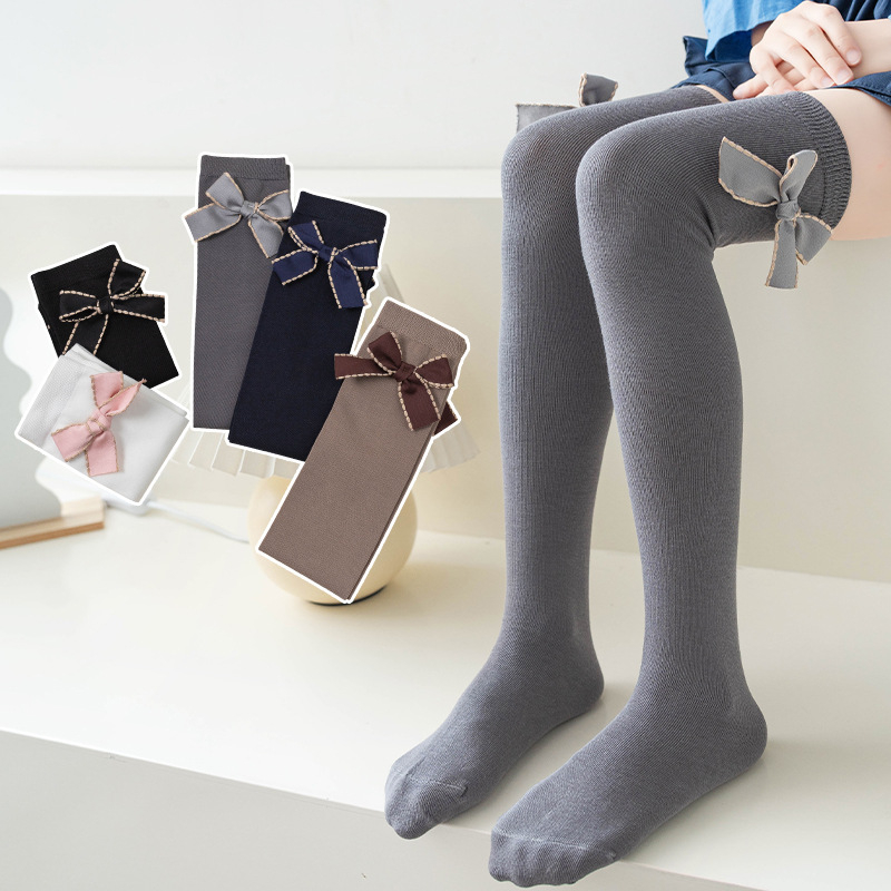 Dječje čarape iznad koljena s jacquard uzorkom — 80% pamuk, prozračne, duga cijev