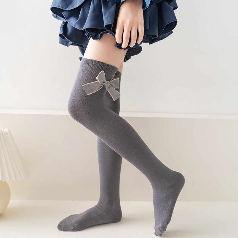 Dječje čarape iznad koljena s jacquard uzorkom — 80% pamuk, prozračne, duga cijev